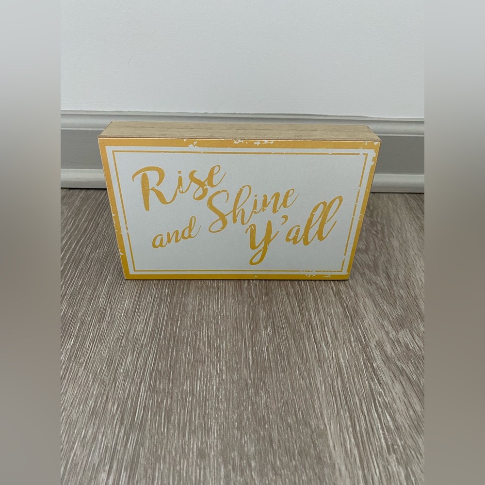 “Rise and Shine” Wooden Block Decor
